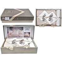 Домашний текстиль Promstore 57065.4 Lenjerie de pat 2pers NewHome Pike Bej cu broderie