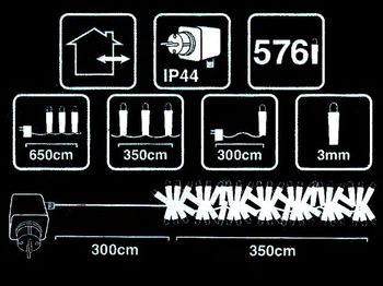 Luminite de Craciun "Dense" 576LED alb-cald, 3.5m 