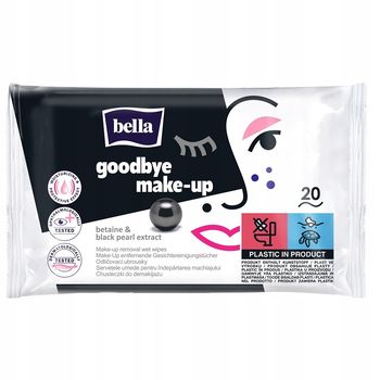 Şerveţele umede Bella Goodbye Make-Up Betaine&Blackpearl, 20 buc. 