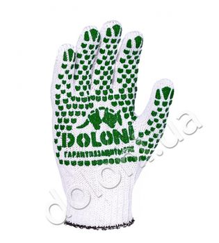 купить Перчатки хлопковые (белые с зеленым рисунком ПВХ) art.580 в Кишинёве 