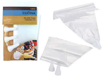 Sac pentru patiserie Cucina 10buc, 35X19cm si 3 forme 