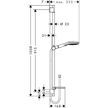 Raindance Select E Set Duș manual 120 3jet cu bară 90 cm 