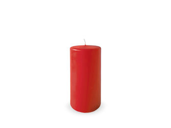 Свеча пеньковая Decor 12X6cm, 38часов, красная 
