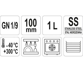 cumpără Recipient din oțel inoxidabil GN 1/9 H-100mm,V-1,0L(176x108mm) în Chișinău 