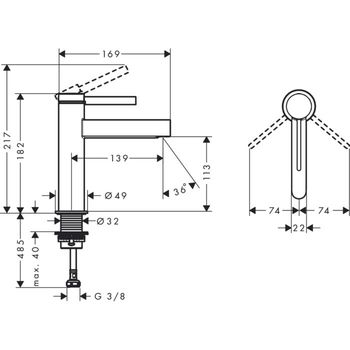 Finoris Baterie pentru lavoar 110 cu ventil Push-Open 