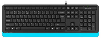Keyboard A4Tech FK10, Multimedia Hot Keys, Laser Inscribed Keys , Splash Proof, Black/Blue, USB 