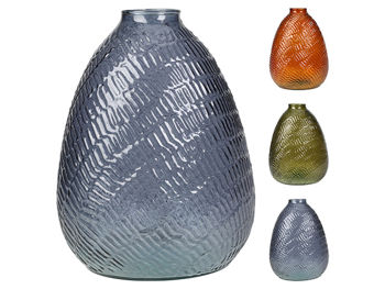 Vaza din sticla "Corbel" H22сm, D16cm, 3 culori 