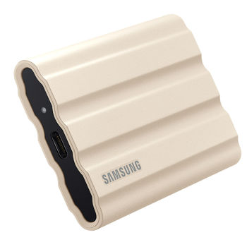 Внешний SSD 1TB Samsung Portable SSD T7 Shield MU-PE1T0R/EU External SSD, Beige, Water & Dust Proof IP65, Read 1050 MB/s, Write 1000 MB/s, Shock Resistance, USB 3.2 Gen.2 (SSD extern/внешний SSD)