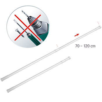 cumpără Cornisa de baie telescopica din aluminiu si otel inoxidabil, dimensiune: 70-120 cm Tatkraft Thorin 17405 în Chișinău 