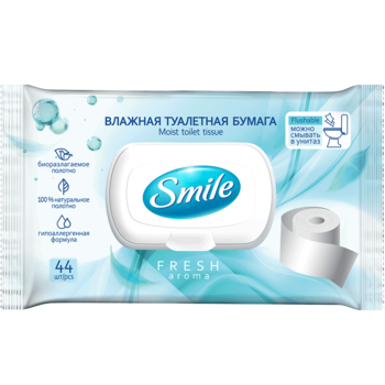 купить Влажная туалетная бумага Smile Fresh, 44 шт. в Кишинёве 