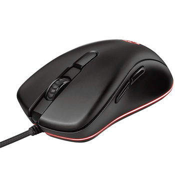 Mouse Gaming Trust Gaming GXT 930 Jacx RGB Mouse, 200 - 6400 dpi, 6 Programmable, responsive buttons including 2 thumb buttons, Fully adjustable RGB lighting with multiple effects, Braided cable 1,8 m USB, Black