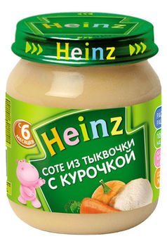 Пюре HEINZ Соте из тыквочки с курочкой 120г (6 месяцев) 