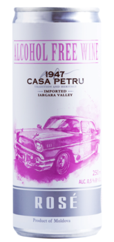 Casa Petru Alcohol Free Sparkling wine Rose, 0.25 L 