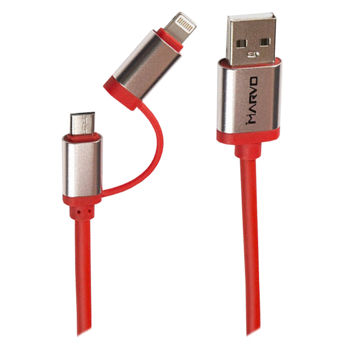 Marvo Cable Micro+Lightning 2 in1 UC-049 1m, Red 