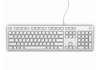 Keyboard Dell KB216, Multimedia, Fn Keys, Quiet keys, Spill resistant, White,  US Layout, USB 