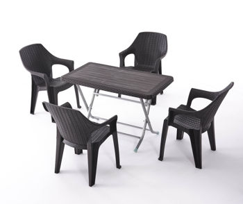 Set masă pliantă + 4 scaune pentru grădină 