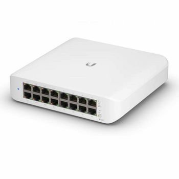 Ubiquiti UniFi Switch USW-Lite-16-POE, 16-Port Gigabit RJ45, 8xPoE+ IEEE 802.3af/at , 45W POE supply, Non-Blocking Throughput: 16 Gbps