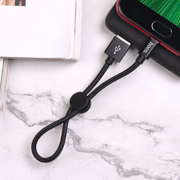 Hoco Cable USB to Micro USB X35 Premium 2.4A 0.25m, Black 