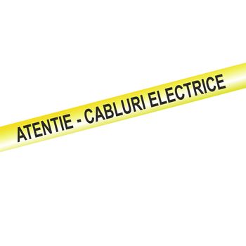 cumpără Banda avertizare "ATENTIE - CABLURI ELECTRICE" (H=150 mm, 45 mcm) galbena DE în Chișinău 
