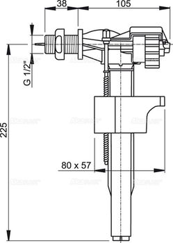 cumpără Mecanism D. 1/2" orizontal pentru alimentare laterala apa rezervor WC (Alka A15) (3805) în Chișinău 