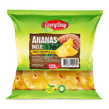 Ananas confiat, inele, 120g 