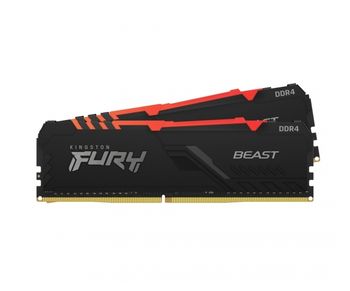 16GB DDR4-2666MHz  Kingston FURY Beast RGB (Kit of 2x8GB) (KF426C16BBAK2/16), CL16-18-18, 1.2V,Black 