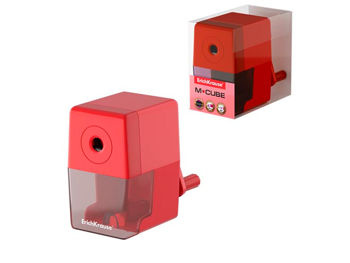 Точилка механическая ErichKrause M-Cube с контейнером, красная 