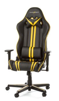 Gaming Chairs DXRacer - Racing GC-R9-NY-Z1, Black/Yellow/Black - PU leather, Gamer weight up to 100kg / growth 165-195cm, Foam Density 50kg/m3, 5-star Aluminum IC Base, Gas Lift 4 Class, Recline 90*-135*, Armrests: 3D, Pillow-2, Caster-2*PU, W-23kg