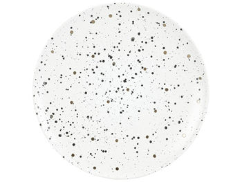 Farfurie de servire ”Bulină”, model punctat, D26,5cm, ceramică, albă 