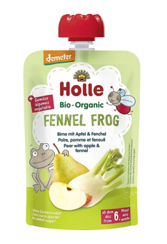 Holle Bio Organic piure Fennel Frog de pere, mere, fenicul (6 luni+) 100g 