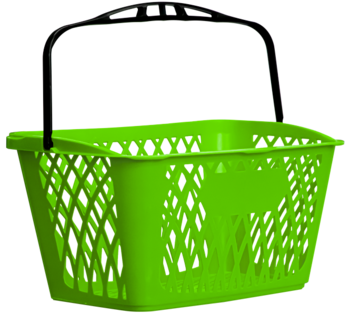 cumpără Coș din plastic pentru cumpărături 22l cu mâner negru, coș verde în Chișinău 