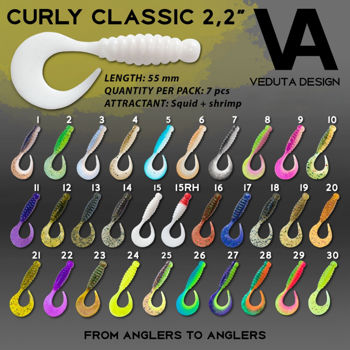 Силикон VEDUTA Curly Classic 2.2" (55мм) - #30, 7/7buc 