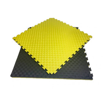 Tatami mat Eva Puzzle 1х1 m, 2 cm, 110 kg/m3 yellow-black (7870) 