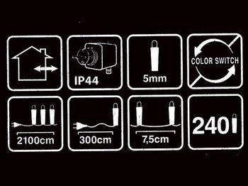 Luminite de Craciun "Fir" 240LED alb/colorate, 18m, in/out, 8reg 