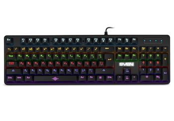 Gaming Keyboard SVEN KB-G9100, Win lock key, Fn keys, 7 backlit modes, Black, USB 