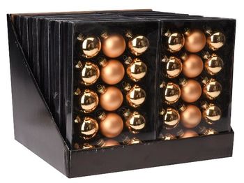 Набор шаров 15X45mm, 5матов, 10глянц, золотых, в коробке 