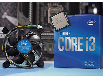 Процессор CPU Intel Core i3-10100 3.6-4.3GHz Quad Core 8-Threads, (LGA1200, 3.6-4.3GHz, 6MB, Intel UHD Graphics 630) BOX with Cooler, BX8070110100 (procesor/процессор)