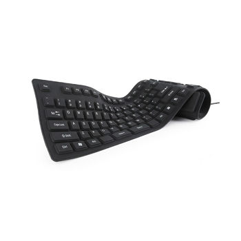 Клавиатура Gembird KB-109F-B, Flexible keyboard, USB, OTG adapter, black color, US layout