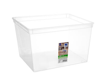 Cutie cu capac C-box Cube 27l, 40X34XH25cm, transparenta 