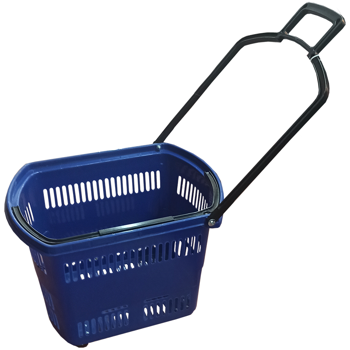 cumpără Coș din plastic cu roți 45L (2 mânere din plastic) 610x380x400, albastru în Chișinău 