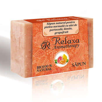 cumpără Sapun solid Relaxa cu ulei de portocala, lamiie, grapefruit pentru piele normala, 80gr în Chișinău 
