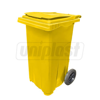 купить Бак мусорный 120 л (HDPE) на колесах (желтый)  UNIPLAST TR в Кишинёве 