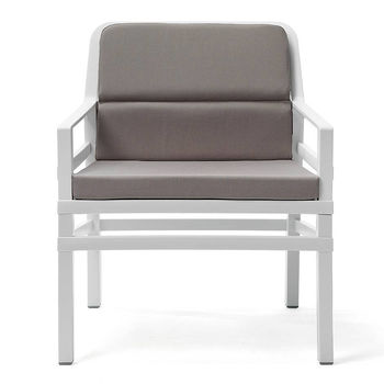 Кресло с подушками Nardi ARIA FIT BIANCO grigio 40330.00.163.FIT (Кресло с подушками для сада и терас)
