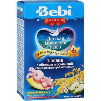 cumpără Bebi Premium terci din 3 cereale cu lapte, măr și romaniță, 6+ luni, 200 g în Chișinău 