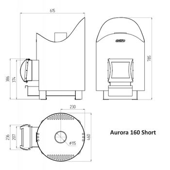 Soba pentru sauna Aurora 160 Short 