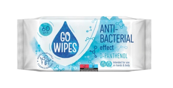 GoWipes Şerveţele umede cu efect antibacterian, cu D-pantenol, 60 buc. 