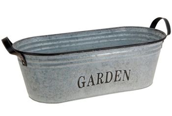 Cos din metal pentru flori "Garden",H17.5cm, oval 