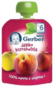 купить Gerber пюре яблоко персик, 6 мес, 90 гр в Кишинёве 