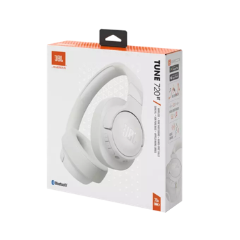 Headphones  Bluetooth  JBL T720BT, White, Over-ear, Pure Bass Sound 