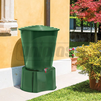 cumpără Cada pentru colectarea apei de ploaie cu capac 500 l vertical. (verde) + robinet  STP în Chișinău 